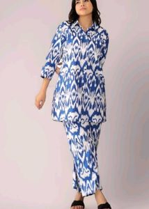 Blue Ikat Co-ord Set