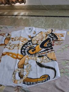 Octopus Print Short Sleeve Shirt .new Without Tag