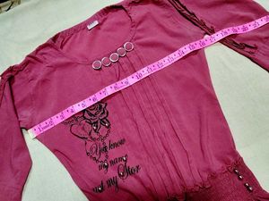 Rose Graphic Top with Bell Sleeves