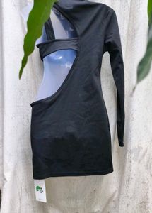Black One-Sleeve Party Dress
