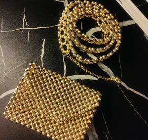 Handmade Golden Pearl Waist Bag 💖