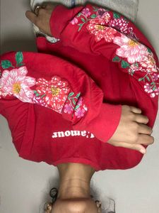 L'amour Floral Sleeve Sweatshirt