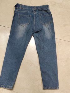 Blue Pure Denim Moms Fit Jeans Woman