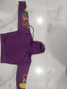 Purple Graphic Print Hoodie
