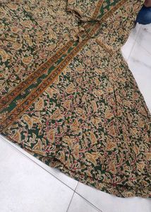 Green Multi Colour Two Layer Anarkali