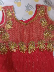 Embroidered Indian Beautiful Pinkish Party Gown