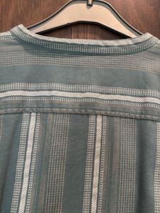 Striped Band Collar Shirt