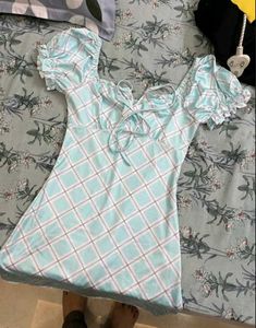 Mint Checkered  Mini dress