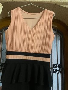 Peach Black Short Dress