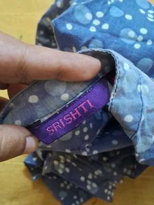 Pure Cotton Blue Printed Top SRISHTI