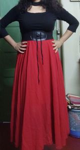 Red Jab we met style skirt