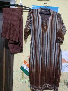 Striped Winter Kurta Set