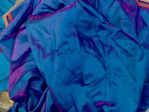 Blue Colour Satin Silk Skirt