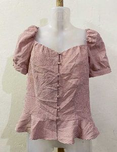 Gingham Cottage Core Top
