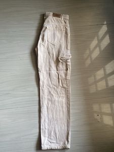 Beige Wide Leg Cargo