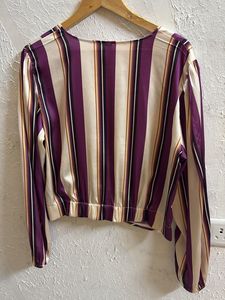 Striped Knot-Front Top