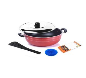 Non-stick Deep Kadai With Steel Lid