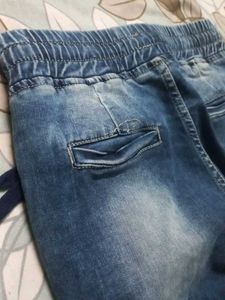 Distressed Denim Joggers