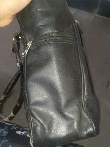 Black Leather Hang Bag