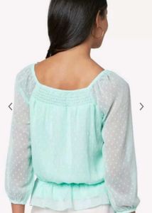 Honey by Pantaloons Women Sea Green SelfDesign Top