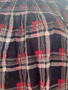 Plaid Flared Sleeve Top