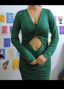Green Knot In Front Dress