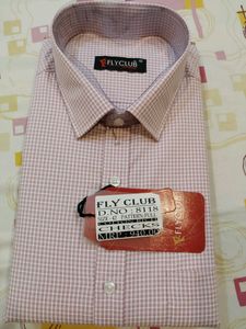 New Unused Cotton Full Sleeves Shirt Pink Size 42
