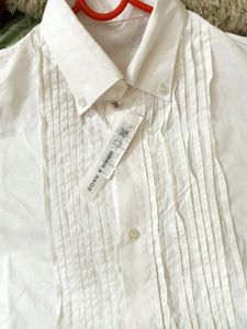 Mens White Designer Button Down Shirt