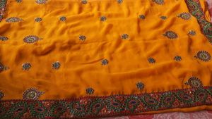 Embroidery Design Saree With Blouse