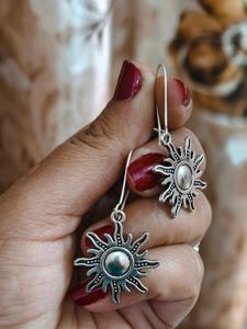 Silver Sun Earrings
