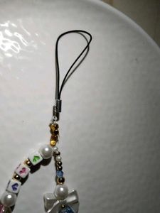 Cute Beaded Phone Charm with Bows