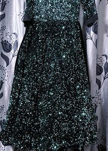 Eid Special Offer Sequins Gown With Chiffon Dupatt