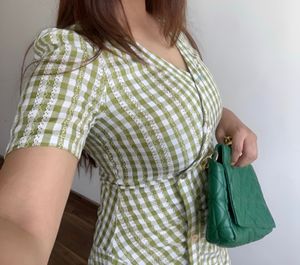 Green Gingham Dress✨