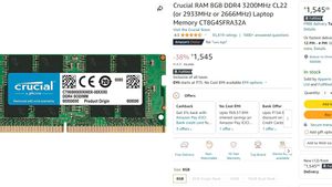 CRUCIAL - 8 GB RAM DDR4 3200MHz