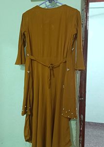 Mustard Colour One Piece/ Round Top