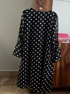 Polka Dot Flared Sleeve Dress