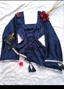 Customisable Navy Corset Style Top