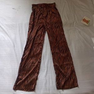 Wide Animal Print Trousers