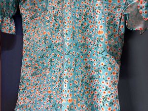 Floral Printed Aqua Blue Top💙