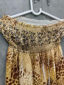 Boho Floral Strapless Dress