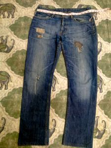Straight Fit Blue Jeans