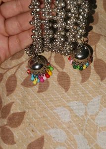 Silver Jhumka Bracelet
