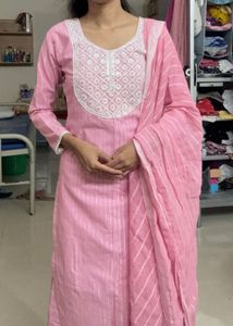 Pink Embroidered Kurta Set