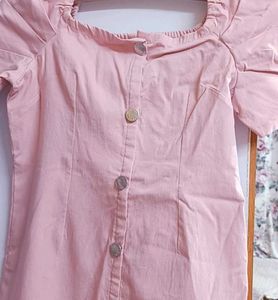 Pink Button-Down Dress
