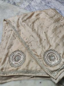 Unique Work Creamy Saree ☺️ With Blouse