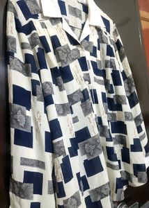Blue,White,Grey Check Print Top Like Shirt 38 Bust