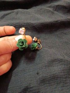 Rose and Crystal Earrings