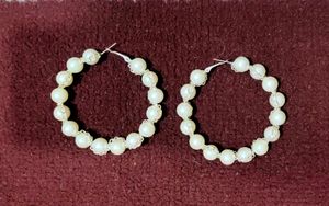 Elegant Hand-made Pearl Hoop Earrings