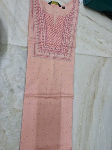 Peach Embroidered Kurti