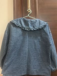 Embroidered Denim Top
